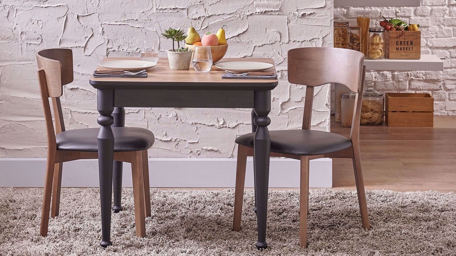 0009690 Malvi Sabit Masa Ceviz 8080 Cm Dilara Collection Kigali