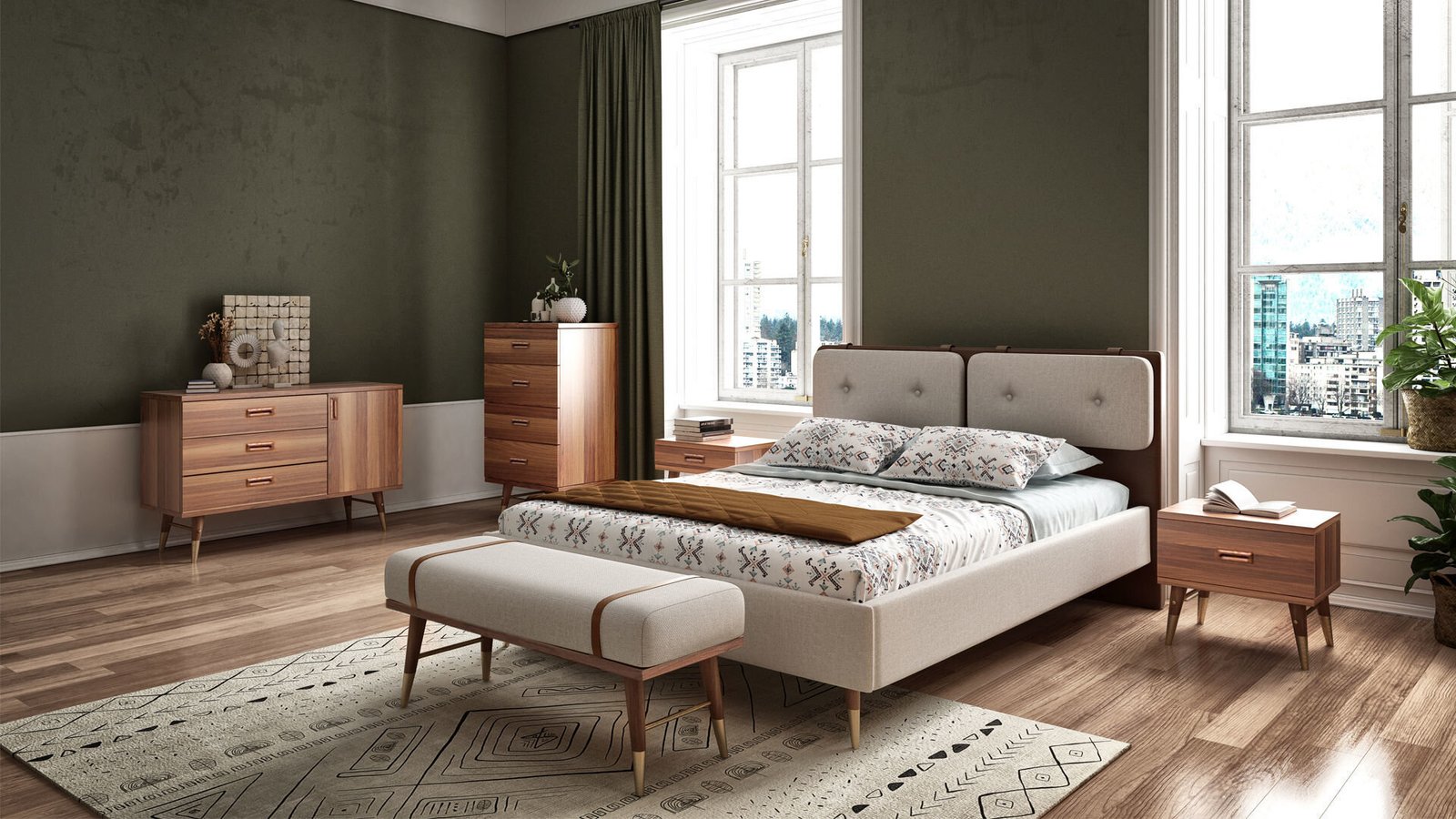 0013880 Nordic 5 Kapakli Dolap 228Cm Dilara Collection Kigali