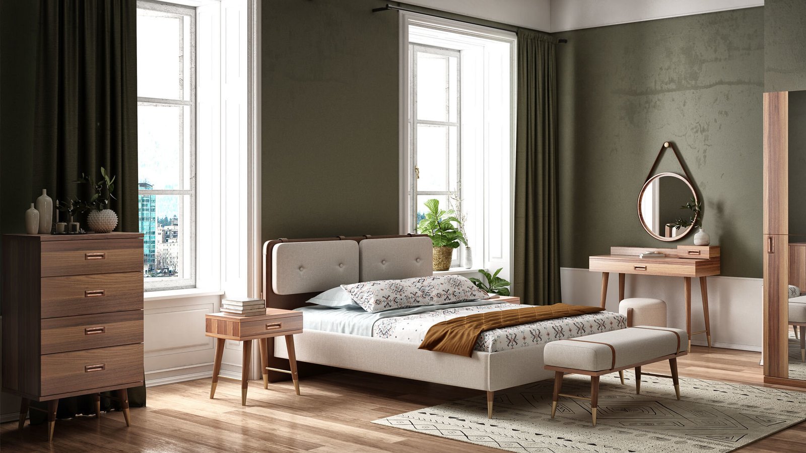 0013882 Nordic 5 Kapakli Dolap 228Cm Dilara Collection Kigali