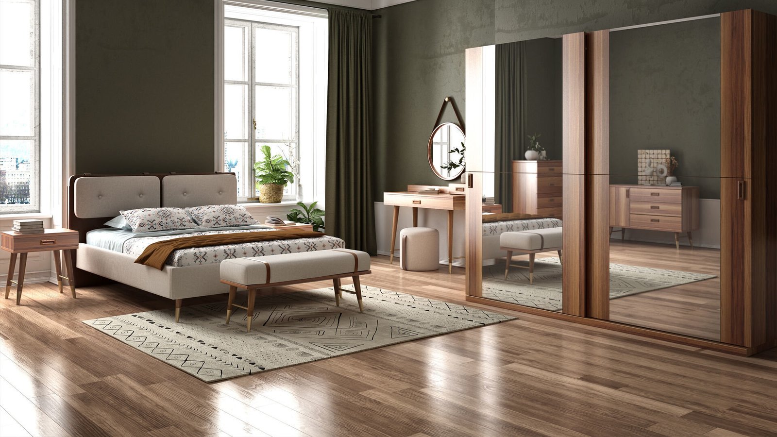 0013895 Nordic Surme Kapakli Dolap 235Cm Dilara Collection Kigali