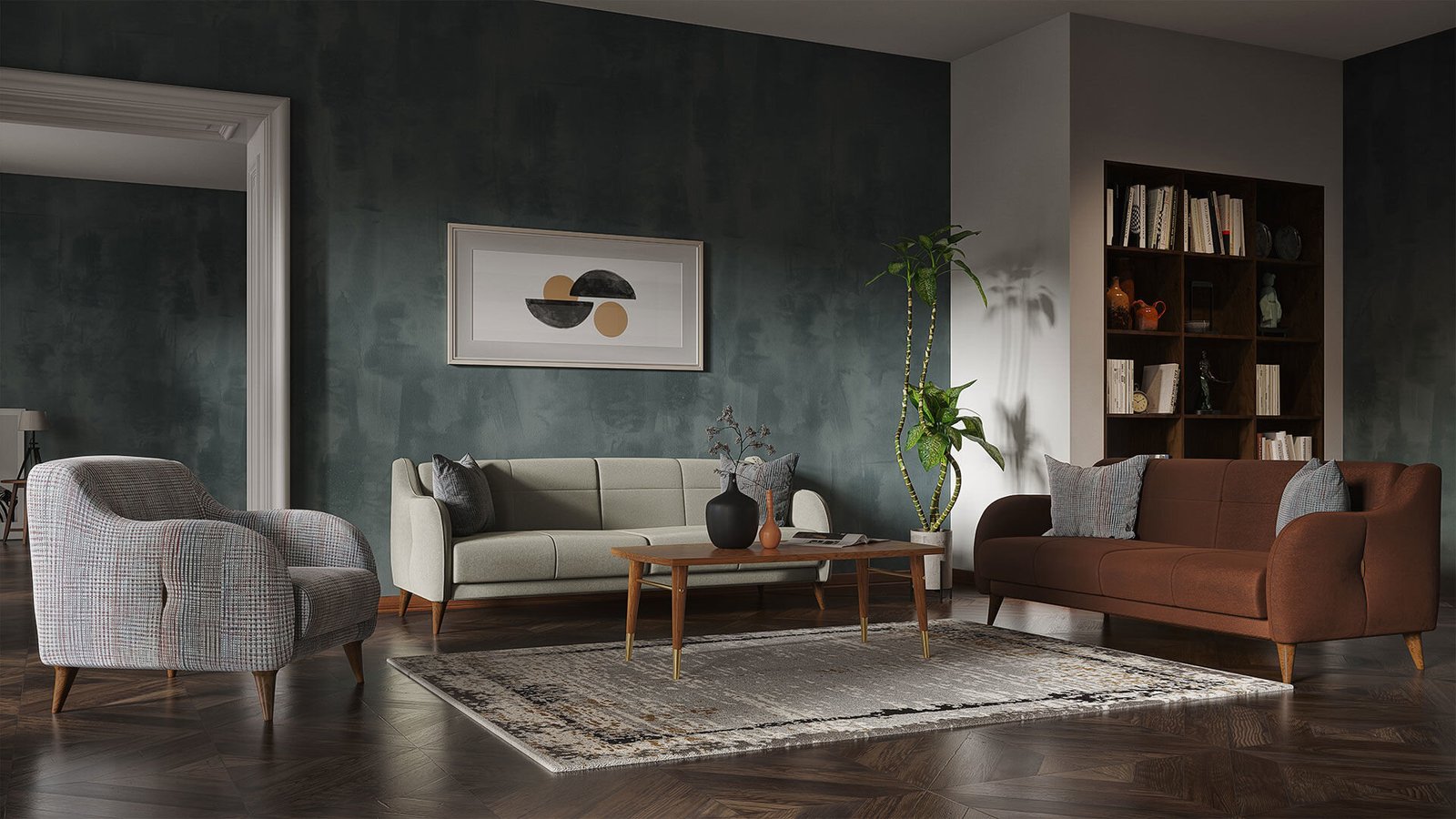 0021400 Porio Uclu Koltuk Yatakli Sandikli Dilara Collection Kigali