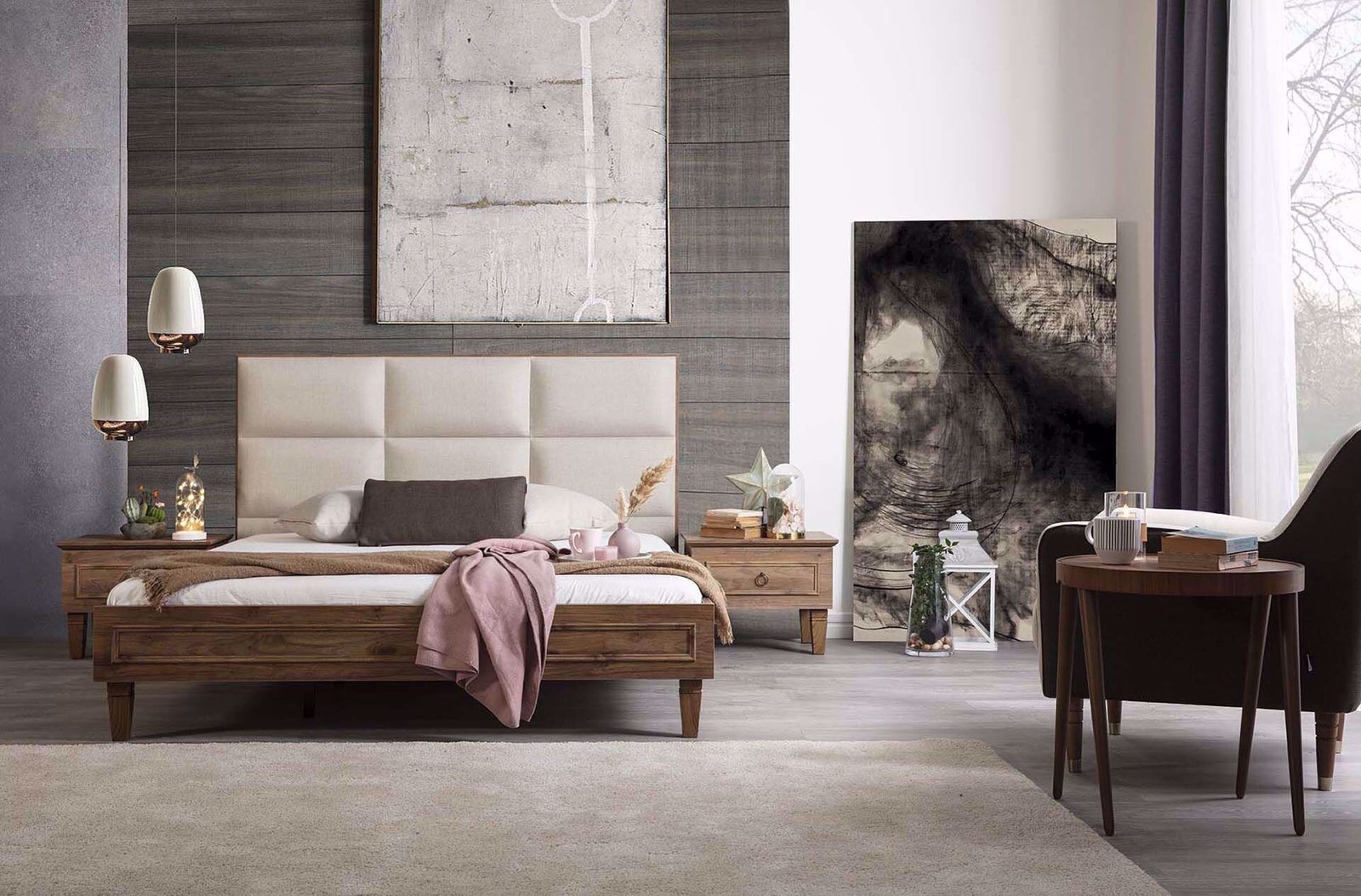 0004675 Cara Bazali Karyola 160200 Cm Basucu Dahil Amalfi Ceviz Dilara Collection Kigali