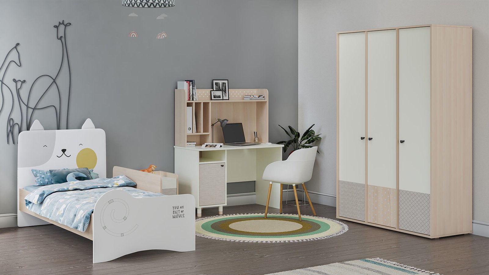 0021205 Natural 2 Kapakli Dolap Dilara Collection Kigali