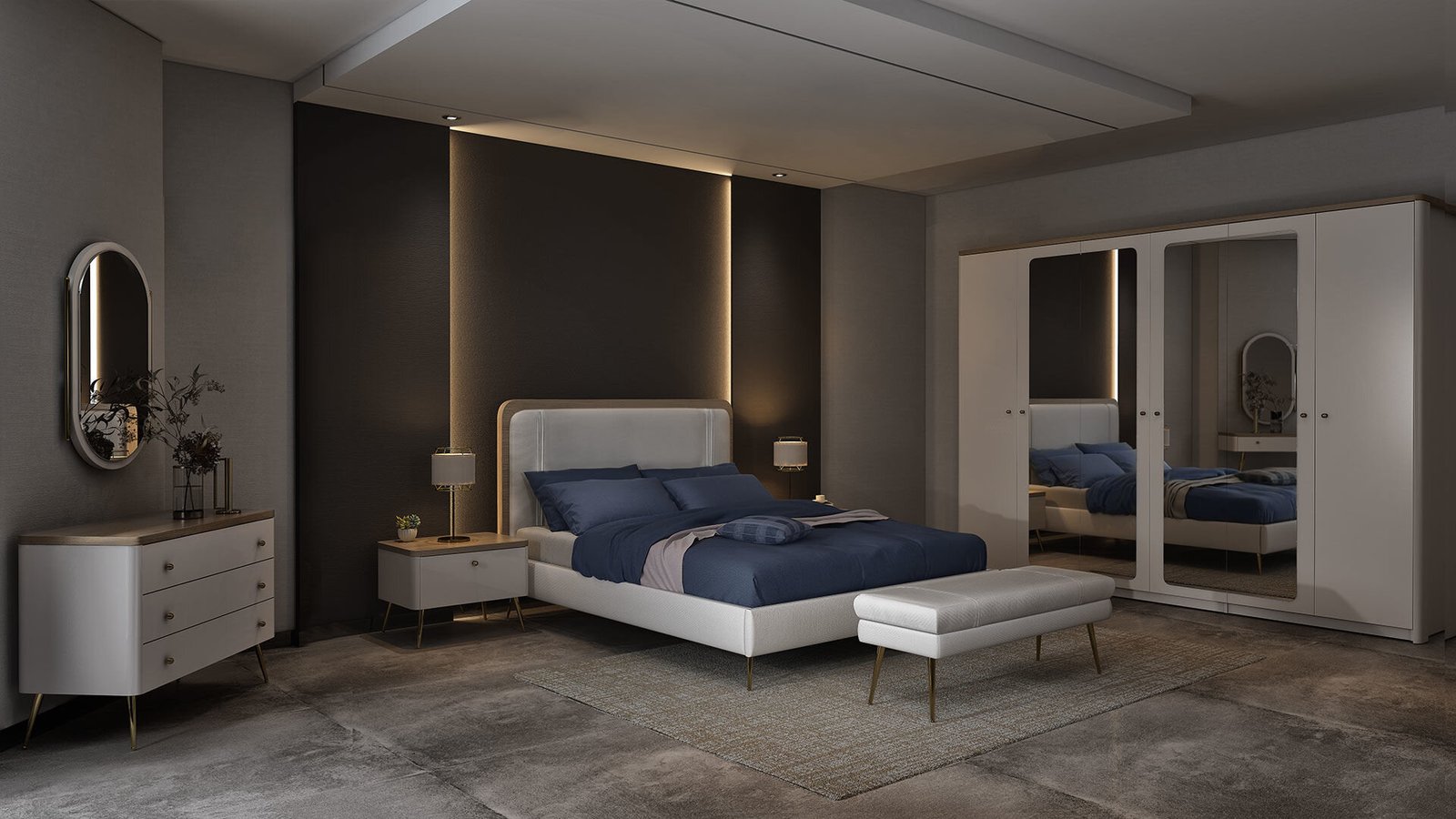 0021373 Lidya Karyola 180Cm Basliksiz Dilara Collection Kigali